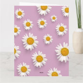 Vrolijke Daisy Pattern op Roze Achtergrond Kaart (Achterkant)