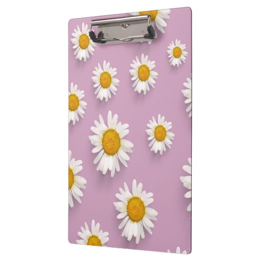 Vrolijke Daisy Pattern op Roze Achtergrond Klembord (Links)
