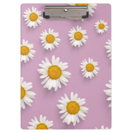 Vrolijke Daisy Pattern op Roze Achtergrond Klembord