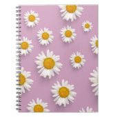 Vrolijke Daisy Pattern op Roze Achtergrond Notitieboek (Voorkant)