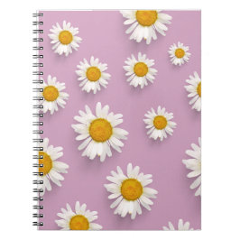 Vrolijke Daisy Pattern op Roze Achtergrond Notitieboek
