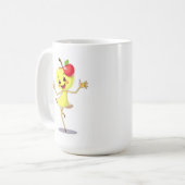 Vrolijke Dancing Apple Cartoon Character Koffiemok (Voorkant links)
