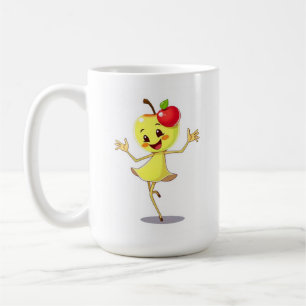 Vrolijke Dancing Apple Cartoon Character Koffiemok
