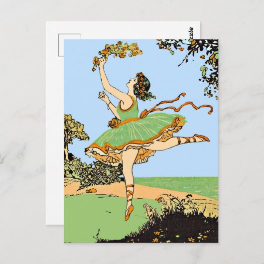 Vrolijke danser print briefkaart (Voorkant / Achterkant)