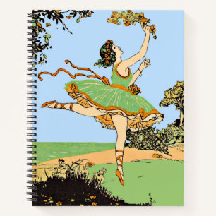 vrolijke danseres print notitieboek
