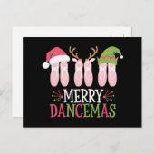 Vrolijke Dansers Kerstballet Schoenen Dansen Feestdagenkaart (Voorkant / Achterkant)