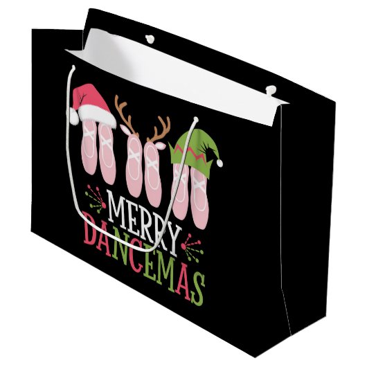 Vrolijke Dansers Kerstballet Schoenen Dansen Groot Cadeauzakje (Voorkant Gekanteld)