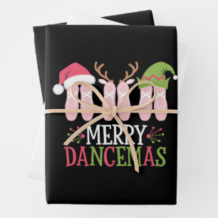 Vrolijke Dansers Kerstballet Schoenen Dansen Inpakpapier Vel