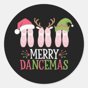 Vrolijke Dansers Kerstballet Schoenen Dansen Ronde Sticker