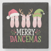 Vrolijke Dansers Kerstballet Schoenen Dansen Stenen Onderzetter (Voorkant)