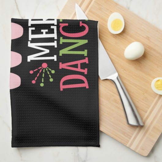 Vrolijke Dansers Kerstballet Schoenen Dansen Theedoek (Quarter Fold)