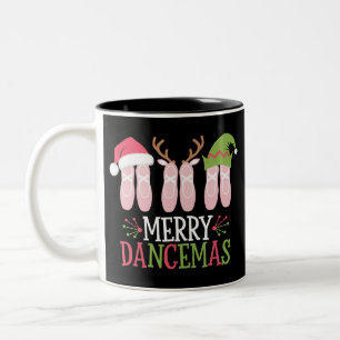 Vrolijke Dansers Kerstballet Schoenen Dansen Tweekleurige Koffiemok