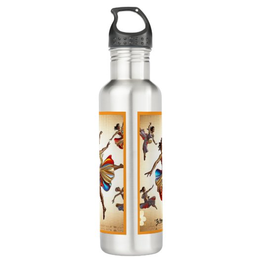 "Vrolijke danstrillingen" Waterfles (Achterkant)