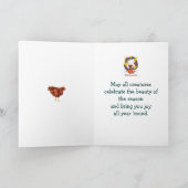 Vrolijke de kroonKaart van kippenKerstmis Feestdagen Kaart (Binnen)