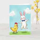 Vrolijke Dieren Vrienden Kaart (Gele Bloem)