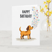 Vrolijke Dierenconfetti Kaart (Gele Bloem)