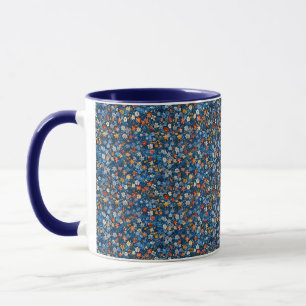 Vrolijke Ditsy Wildflower Print Indigo Blue Mok