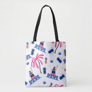 Vrolijke DJ, tropisch strandpatroon. Tote Bag