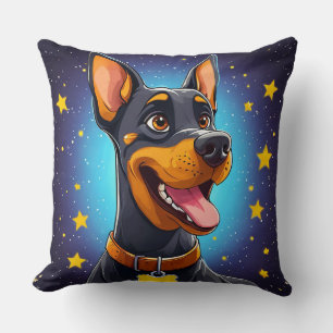 Vrolijke Dobermann Illustratie Kussen