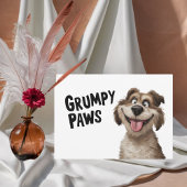 Vrolijke Dog Vaderdag Kaart - Grumpy Paws Funny Notitiekaartje