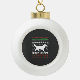 Vrolijke Dogma's Hond Sneeuwvlok Lelijke Kerst T-s Keramische Bal Ornament