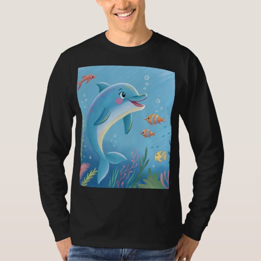 Vrolijke dolfijnmomenten t-shirt (Voorkant)