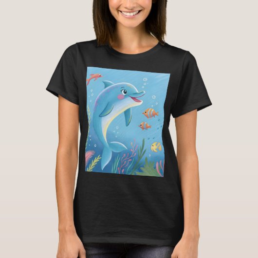 Vrolijke dolfijnmomenten t-shirt (Voorkant)