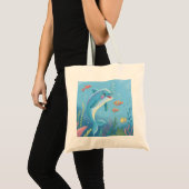 Vrolijke dolfijnmomenten tote bag (Voorkant (product))