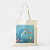 Vrolijke dolfijnmomenten tote bag (Achterkant)