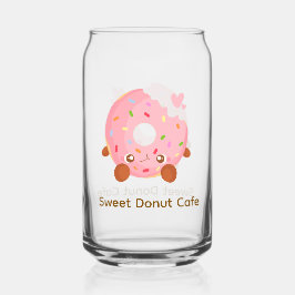 Vrolijke donut met spikkels blikvorm glas
