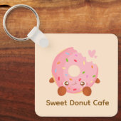 Vrolijke donut met spikkels sleutelhanger (Voorkant)