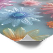 Vrolijke doorschijnende pastelbloemen poster (Hoek)