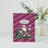 Vrolijke Dronken Kerstman Kerstmis Briefkaart (Staand voorkant)