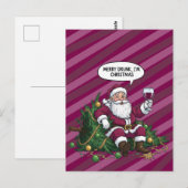 Vrolijke Dronken Kerstman Kerstmis Briefkaart (Voorkant / Achterkant)