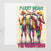 Vrolijke Dronkenlap Feestdagenkaart (Voorkant / Achterkant)