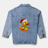 Vrolijke Duckmas, Santa Rubber Duck Kerstmis Denim Jacket (Achterkant)
