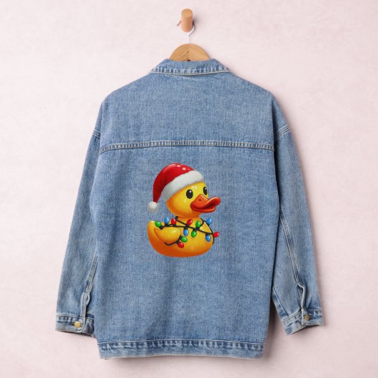Vrolijke Duckmas, Santa Rubber Duck Kerstmis Denim Jacket (Hangar)