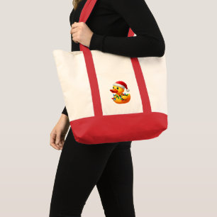 Vrolijke Duckmas, Santa Rubber Duck Kerstmis Tote Bag