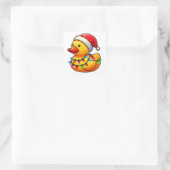 Vrolijke Duckmas, Santa Rubber Duck Kerstmis Vierkante Sticker (Tas)
