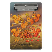 "Vrolijke eekhoorns verzamelen noten" Mini Klembord (Voorkant)