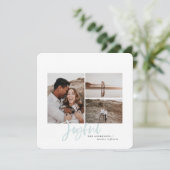 Vrolijke eenvoudige elegante kerstkaart met meerde (Staand voorkant)