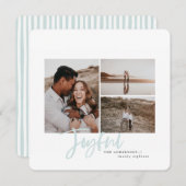 Vrolijke eenvoudige elegante kerstkaart met meerde (Voorkant / Achterkant)