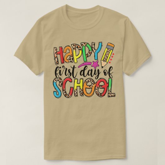 Vrolijke eerste dag van de school, terug naar de T T-shirt (Design voorkant)