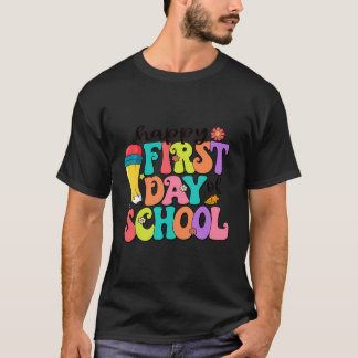 Vrolijke eerste dag van school grappig welkom teru t-shirt