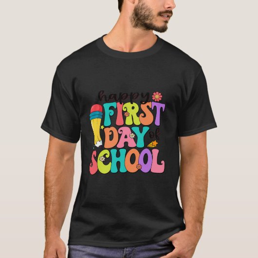 Vrolijke eerste dag van school grappig welkom teru t-shirt (Voorkant)