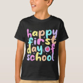 Vrolijke eerste dag van school shirt retro (Voorkant)