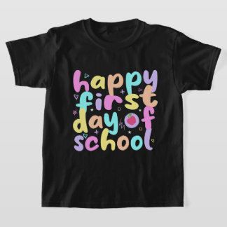 Vrolijke eerste dag van school shirt retro
