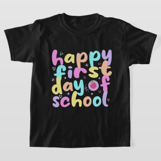 Vrolijke eerste dag van school shirt retro (Laagn)