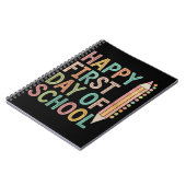 Vrolijke Eerste Dag van School Terug naar School Notitieboek (Linkerzijde)