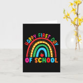 Vrolijke eerste dag van schoolleraar Terug naar sc Kaart (Gele Bloem)